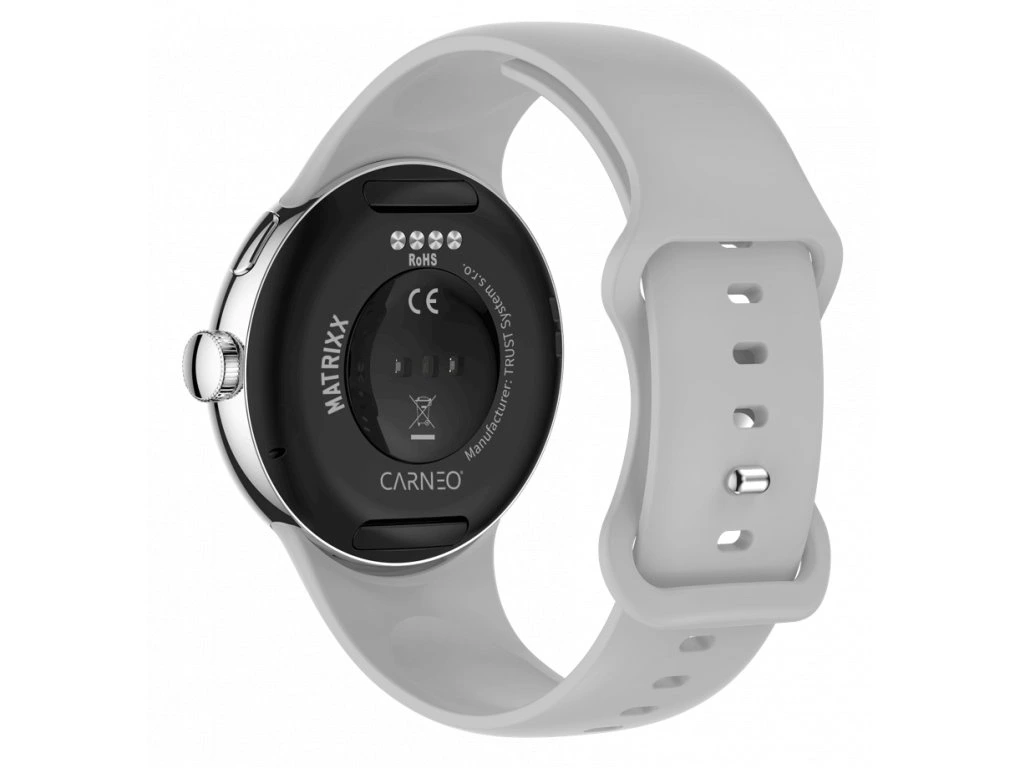 Smart hodinky CARNEO Matrixx HR+ strieborné