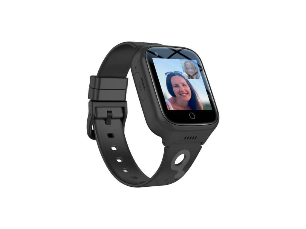 Detské smart hodinky Carneo GUARDKID+ 4G Platinum - čierne