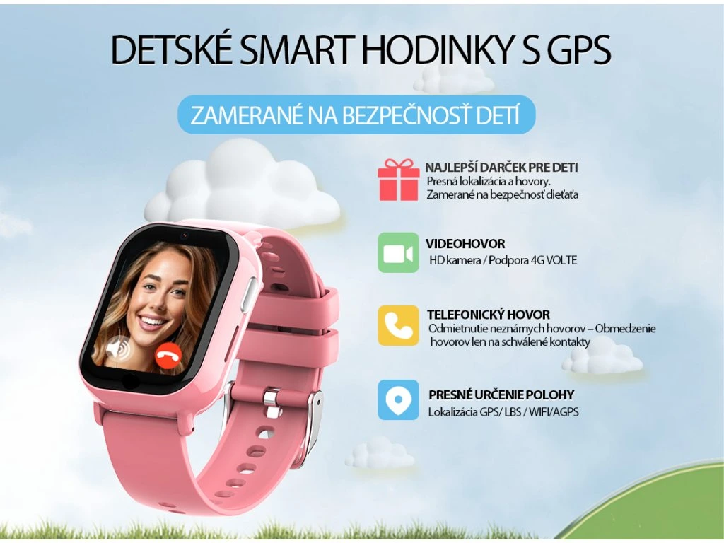 Detské smart hodinky Carneo GUARDKID+ 4G Tiny - ružové