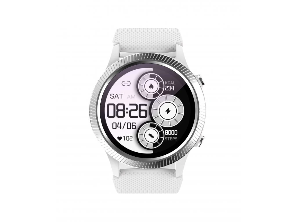 Smart hodinky Carneo ATHLETE GPS - strieborné + slúchadlá