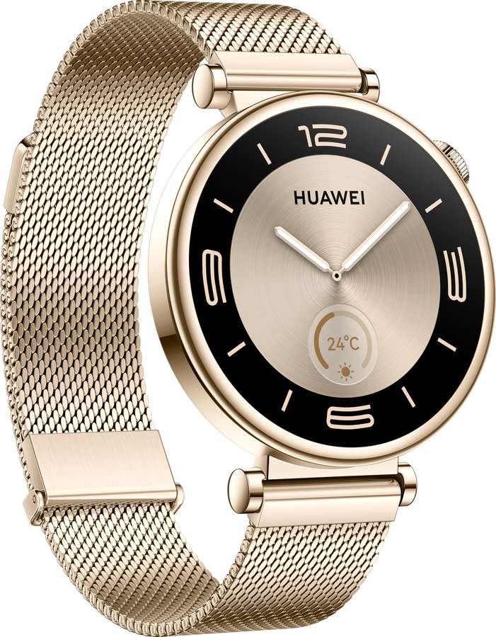 55020BJA HUAWEI WATCH GT4 41 mm Gold/Gold Milanese strap Aurora-B19M