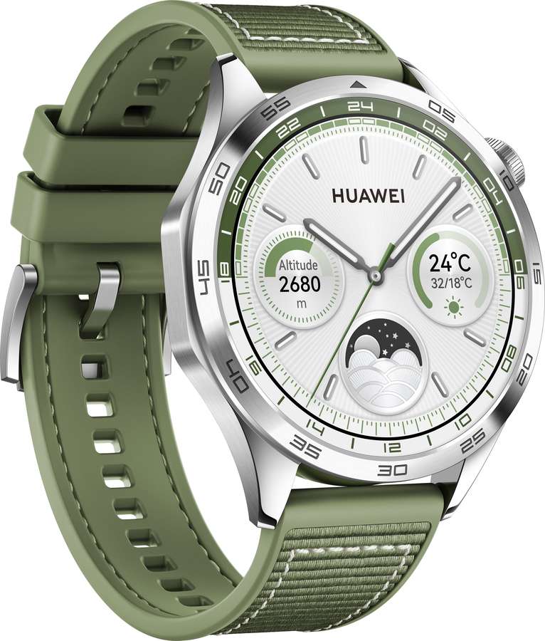 55020BGV HUAWEI WATCH GT4 46 mm Silver/Green strap