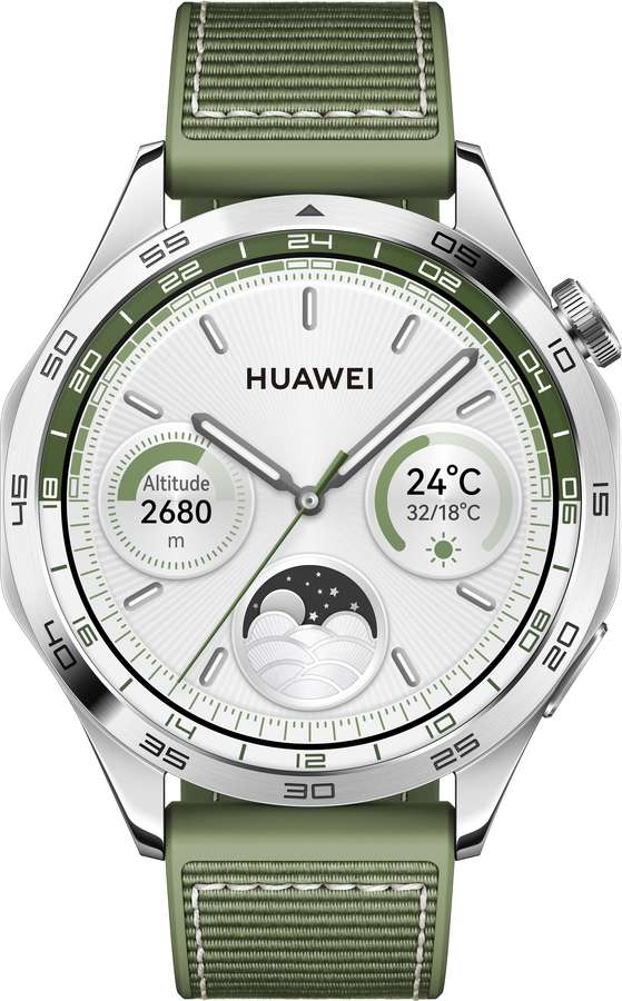 55020BGV HUAWEI WATCH GT4 46 mm Silver/Green strap
