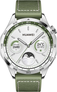 55020BGV HUAWEI WATCH GT4 46 mm Silver/Green strap